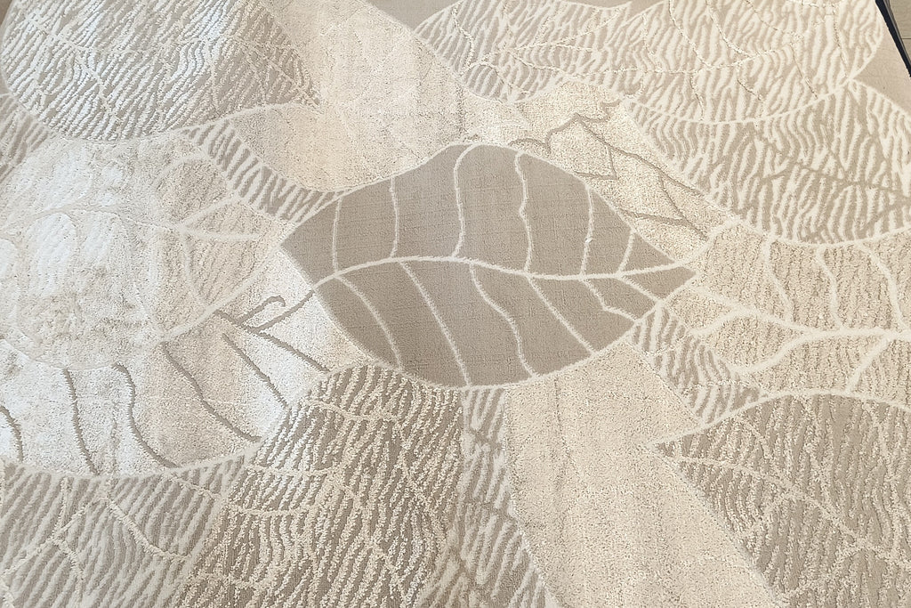 Alfombra Hojas Marfil – Diseño Botánico Premium 150x200 cm