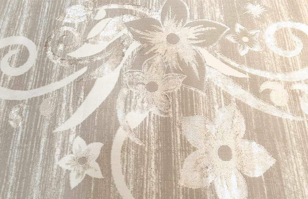 Alfombra Floral Beige Marfil – Diseño Clásico Elegante 150x200 cm