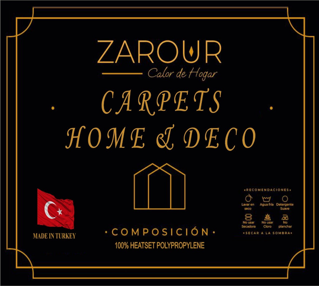 Alfombra Abstracta Curvas Café y Beige | Made in Turkey