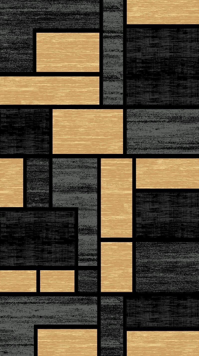 Alfombra Moderna Negro y Beige – Made in Turkey