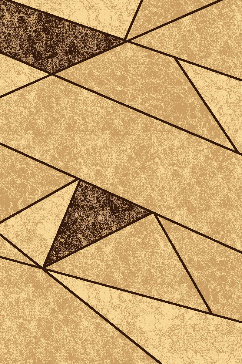 Alfombra Geométrica Beige y Marrón | Diseño Premium / Made in Turkey.