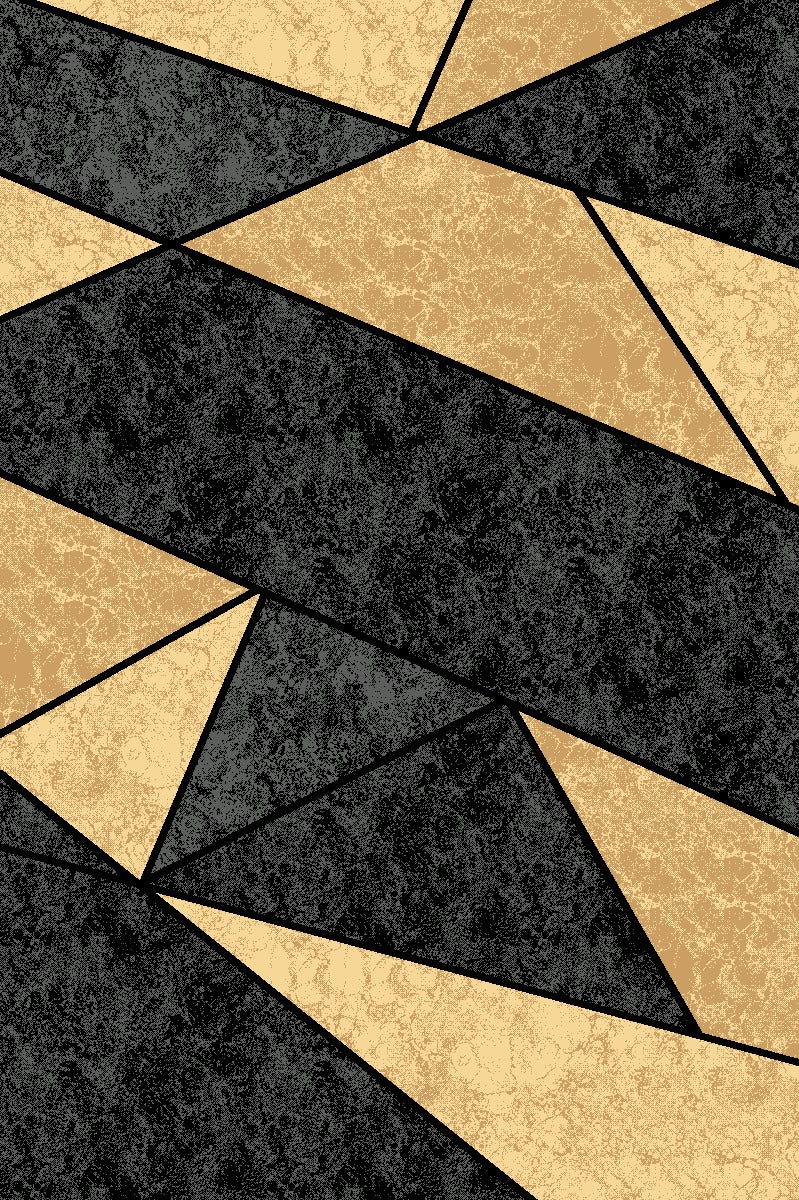 Alfombra Geométrica Negro y Beige | Diseño Premium para Salón