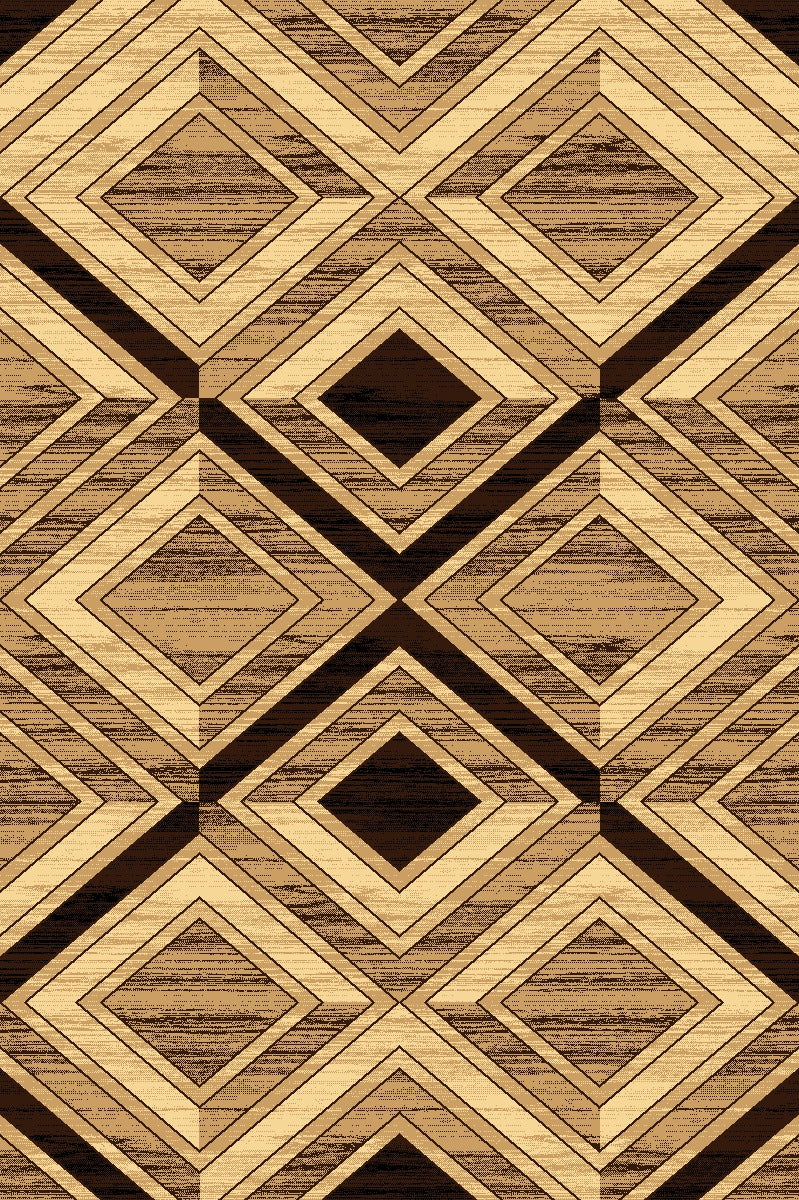 Alfombra Geométrica Rombos Beige y Café | Made in Turkey