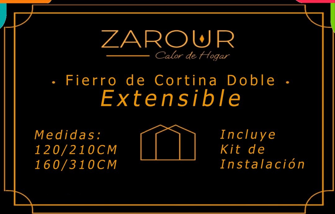 Fierros de Cortina Doble Extensible con Kit de Instalación