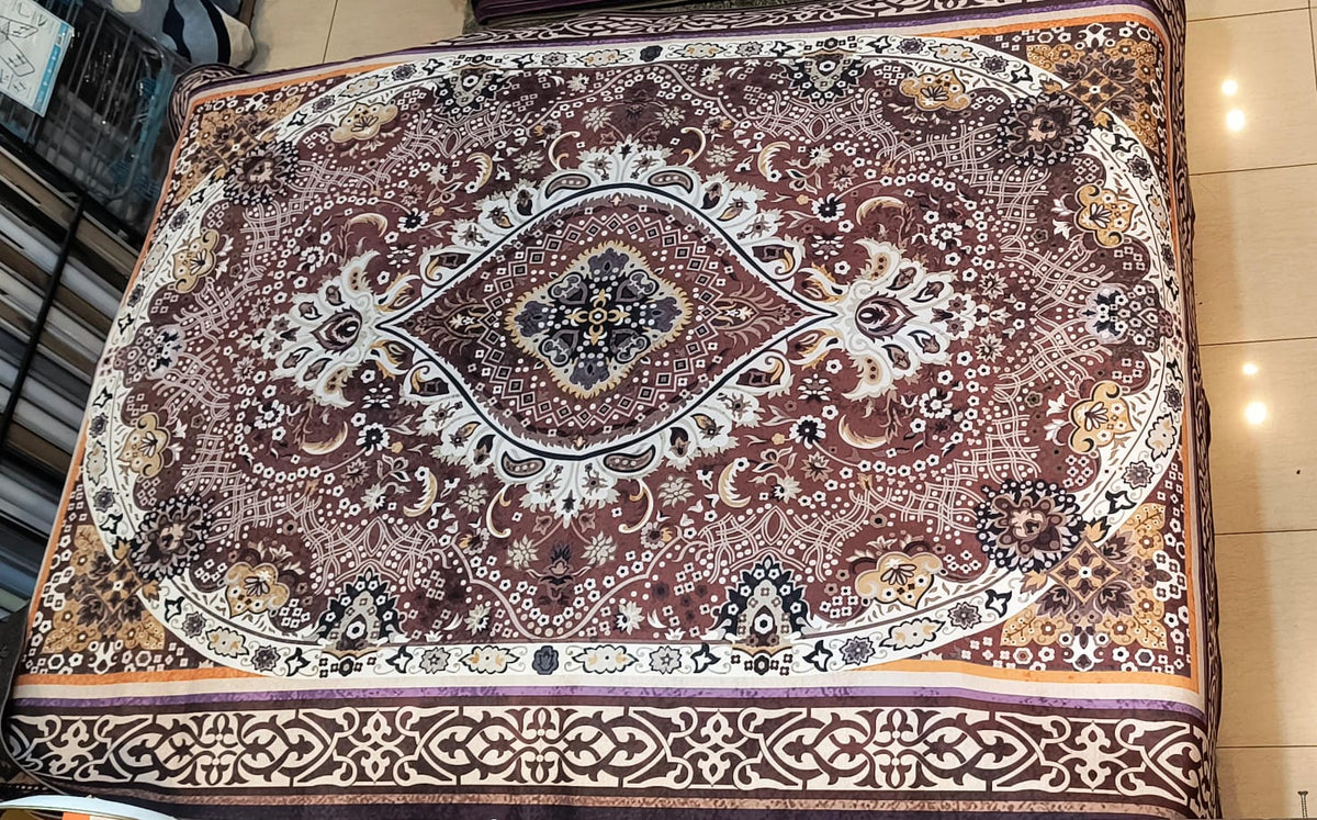 Alfombra Antideslizante Impresa tipo Persa 200x300 cm – Medallón Diamante Mauve y Crema