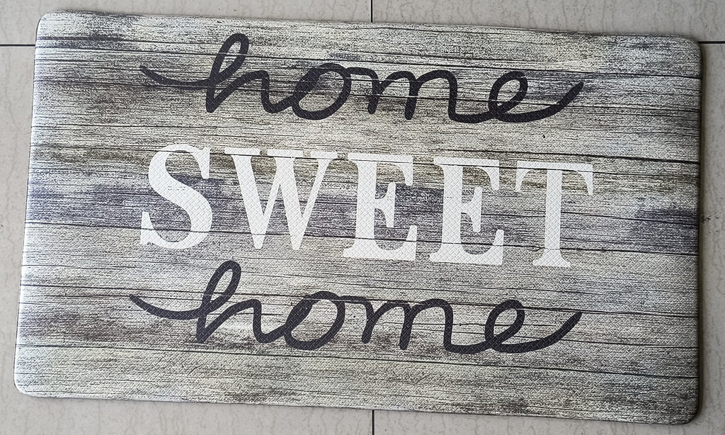 Tapete Antifatiga “Home Sweet Home” – Estilo Rústico Gris Memory Foam