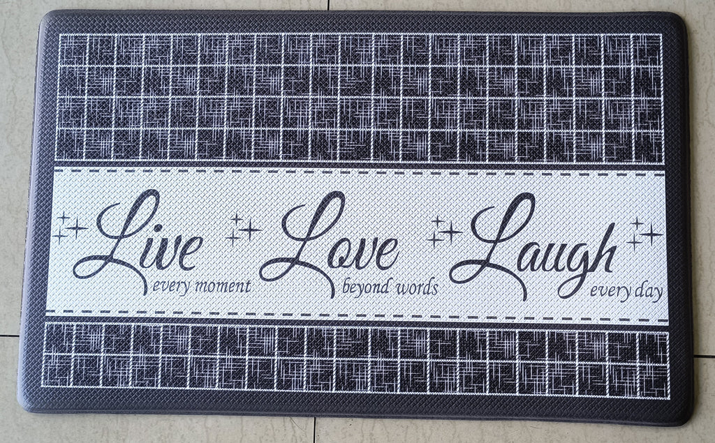Piso Antifatiga “Live Love Laugh” – Memory Foam Elegante