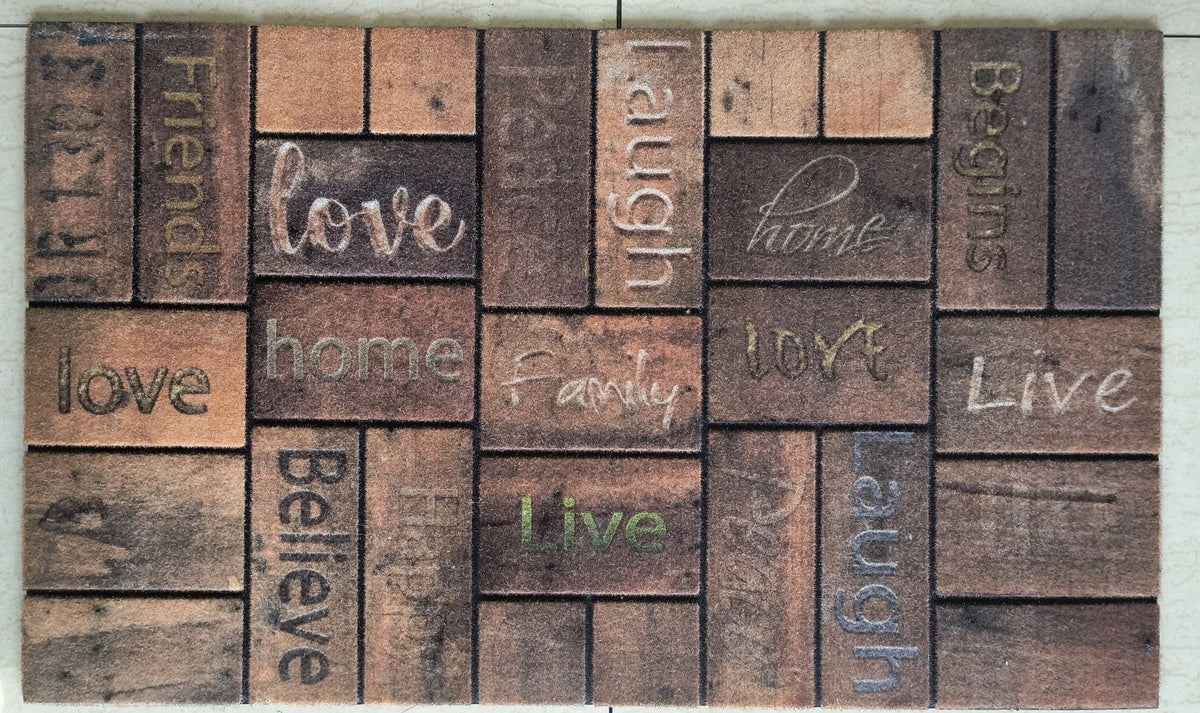 Limpiapies Entrada Diseño Madera - Love Home Family