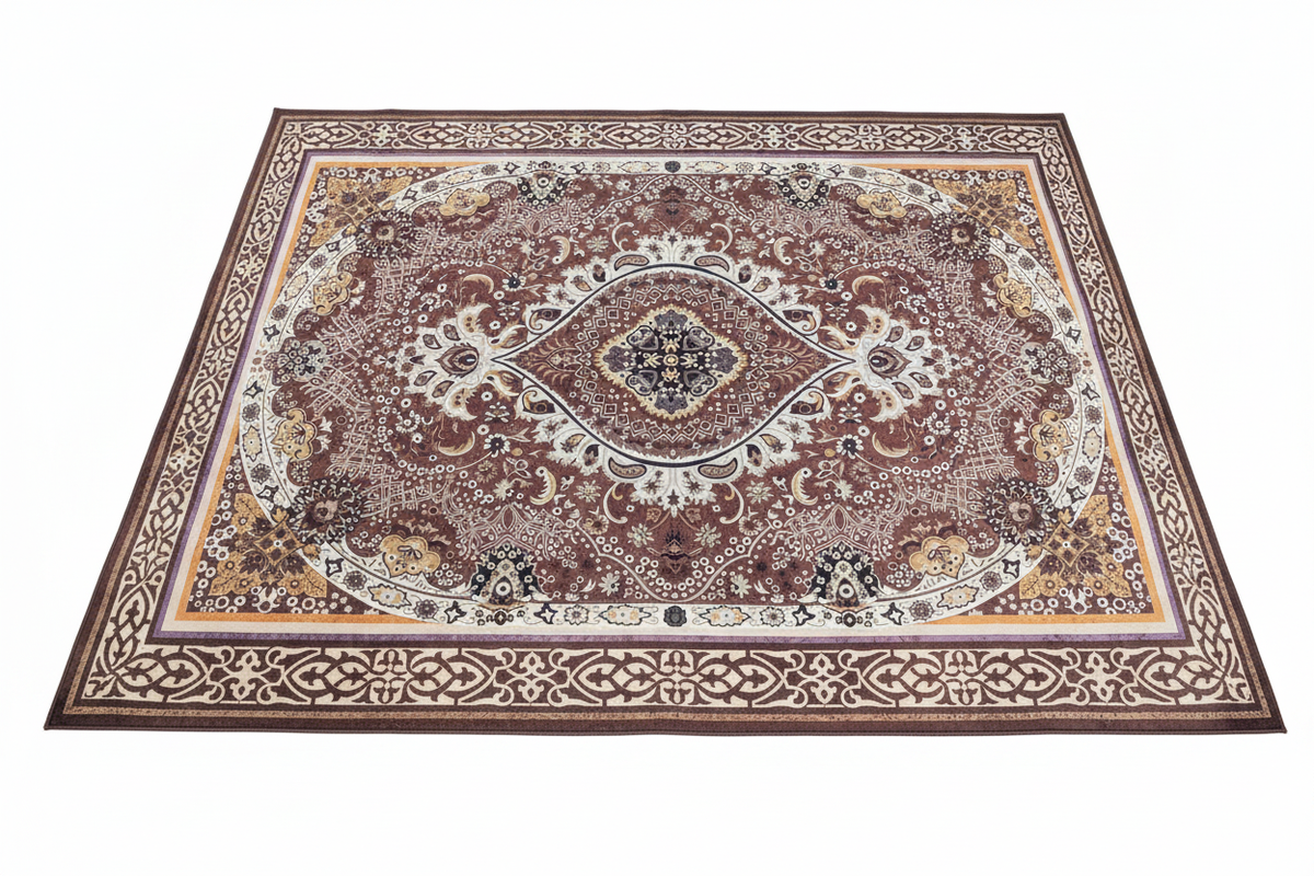 Alfombra persa mauve fondo blanco producto limpio