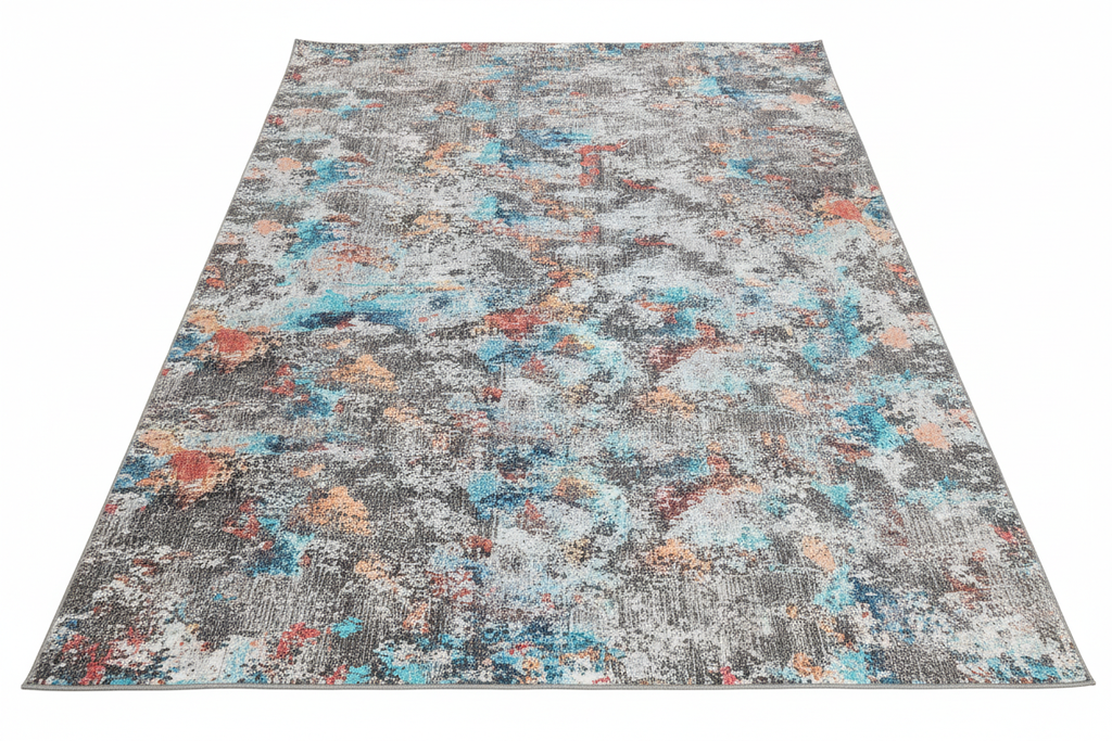 Alfombra abstracta multicolor fondo blanco producto limpio
