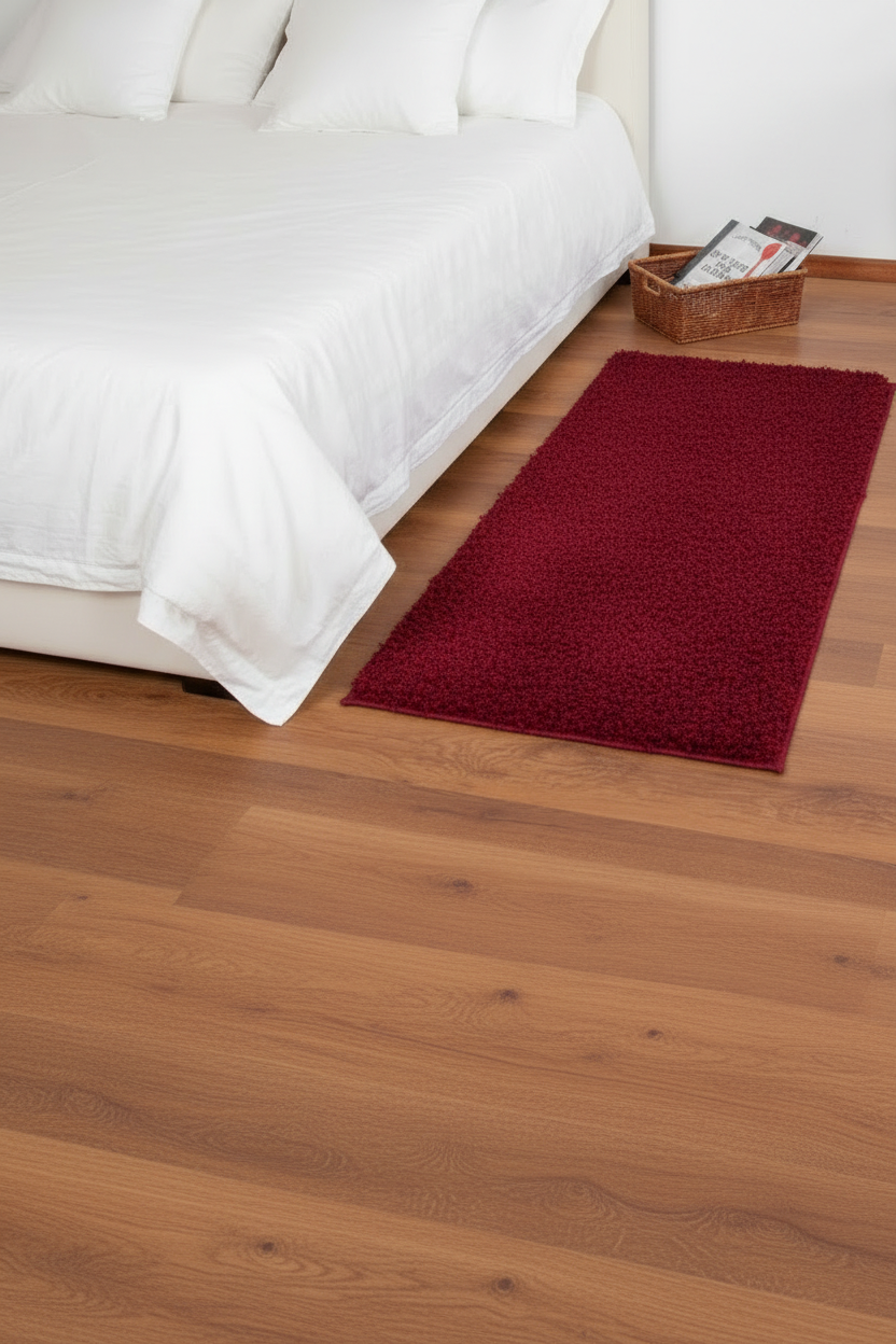 Alfombra Shaggy Doral Roja bajada de cama 60x100