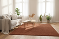 Alfombra Shaggy Doral Terracota en living
