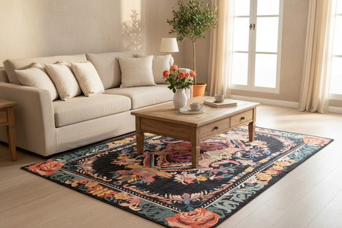 Alfombra floral medallón 160x240 – ambiente living