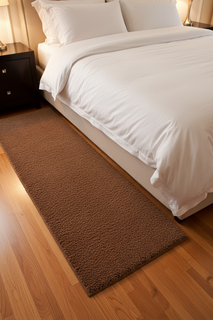 Alfombra Shaggy Doral Café bajada de cama 60x100