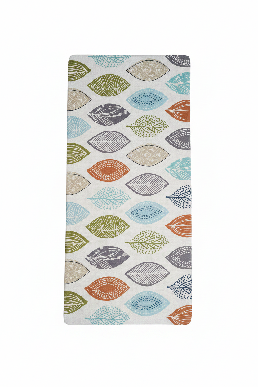 Mat hojas multicolor fondo blanco producto limpio