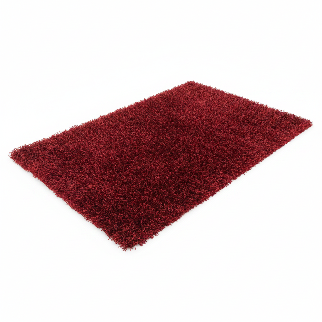 Alfombra Shaggy Doral Roja fondo blanco