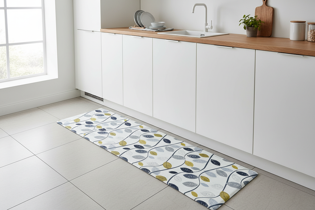 Alfombra vinílica en cocina escandinava