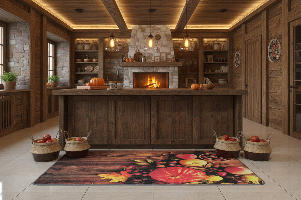 Alfombra cocina otoño - ambiente isla rústica