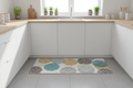 Alfombra vinílica flores en cocina escandinava