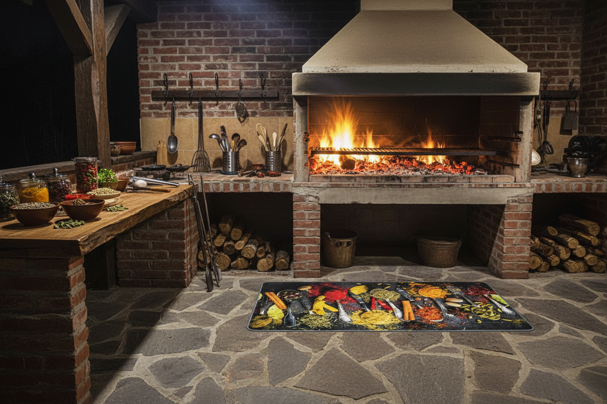 Alfombra cocina especias cucharas - ambiente quincho