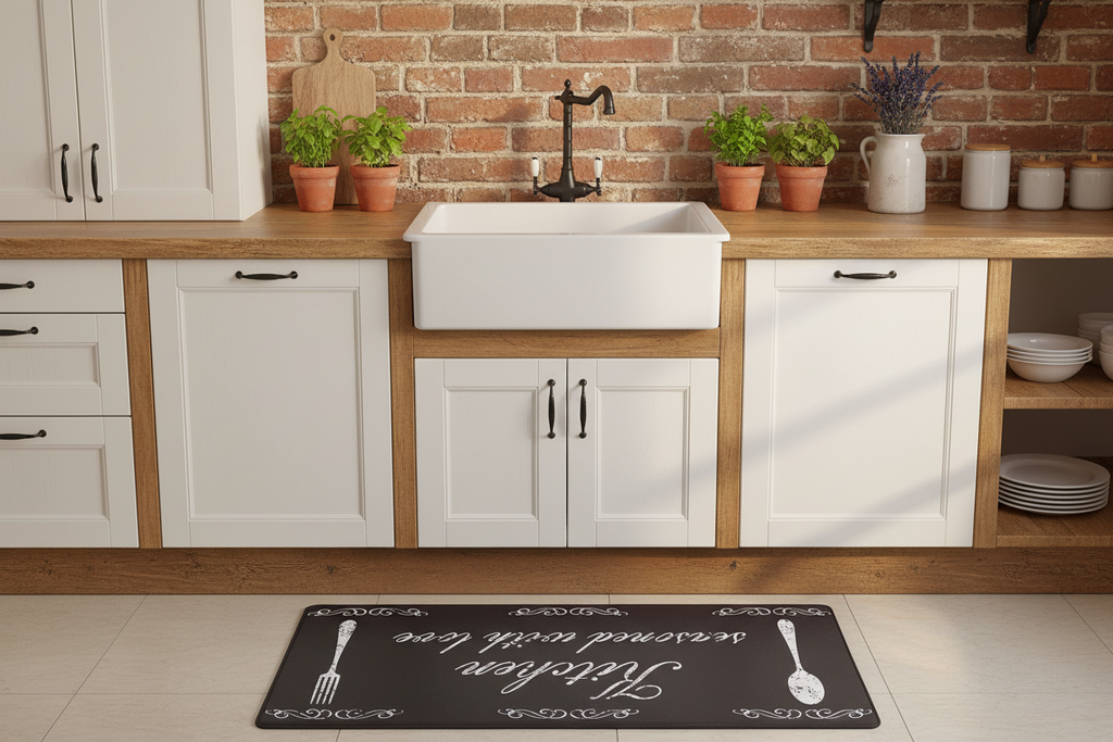 Mat chalkboard en cocina rústica farmhouse