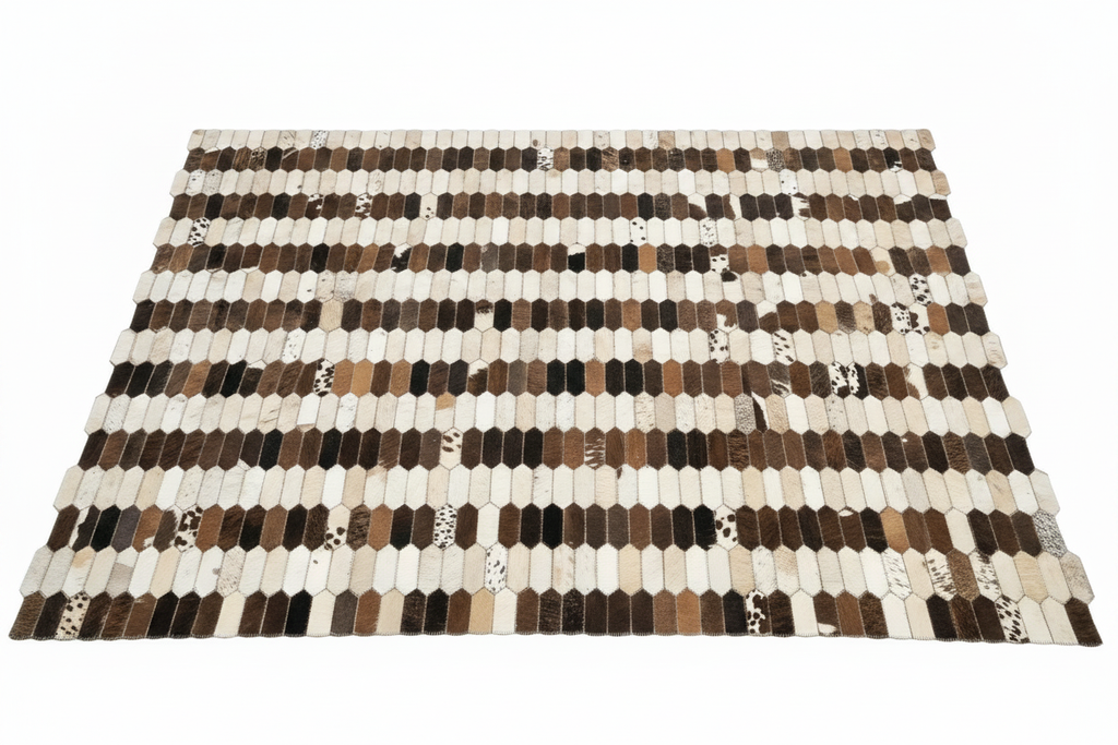 Alfombra de cuero patchwork - foto limpia