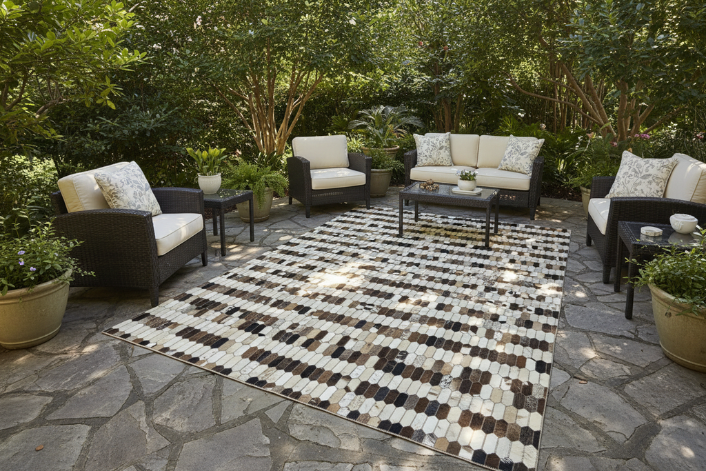 Alfombra de cuero patchwork - jardín patio