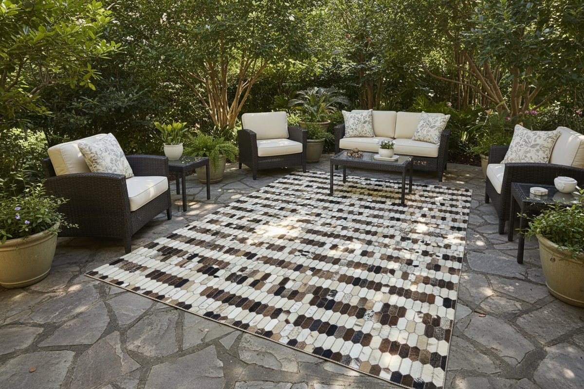Alfombra de cuero patchwork - jardín patio