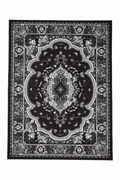 Alfombra persa negro gris fondo blanco