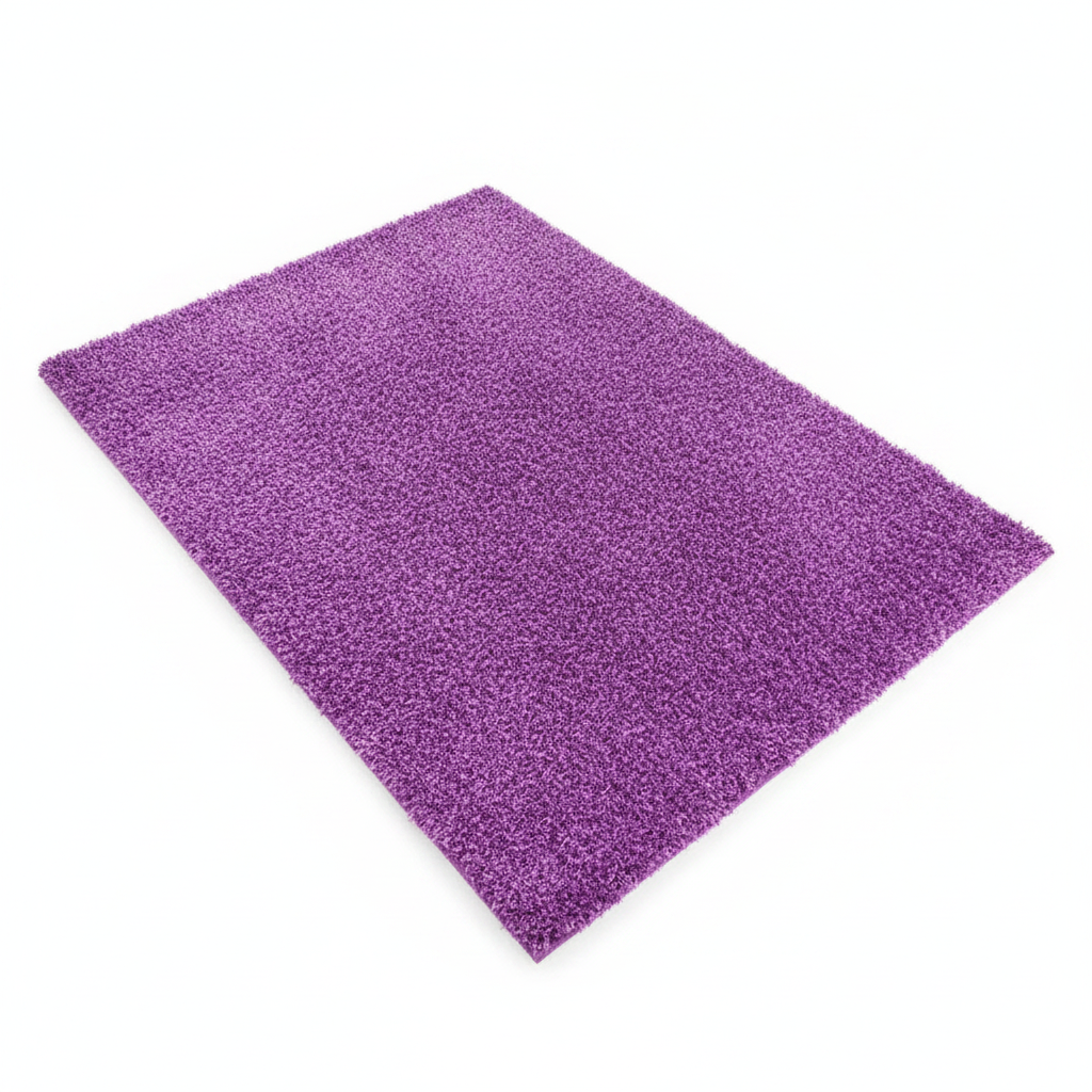 Alfombra Shaggy Doral Morada fondo blanco