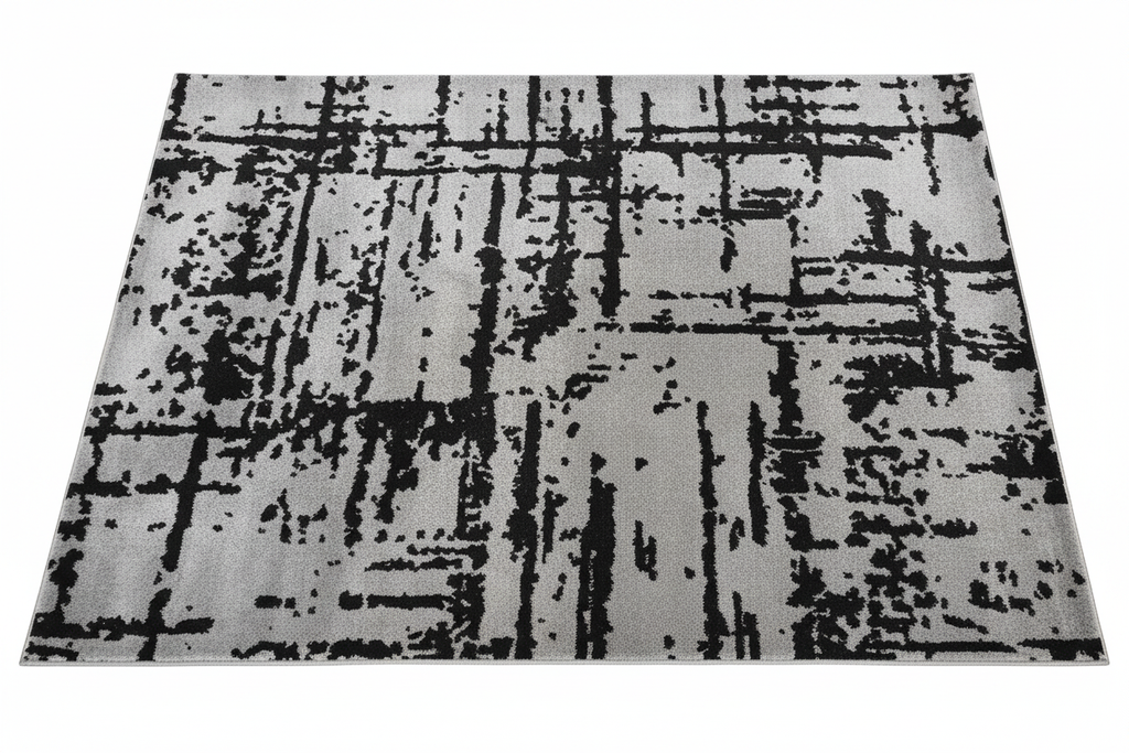 Alfombra abstracta gris negro fondo blanco producto limpio