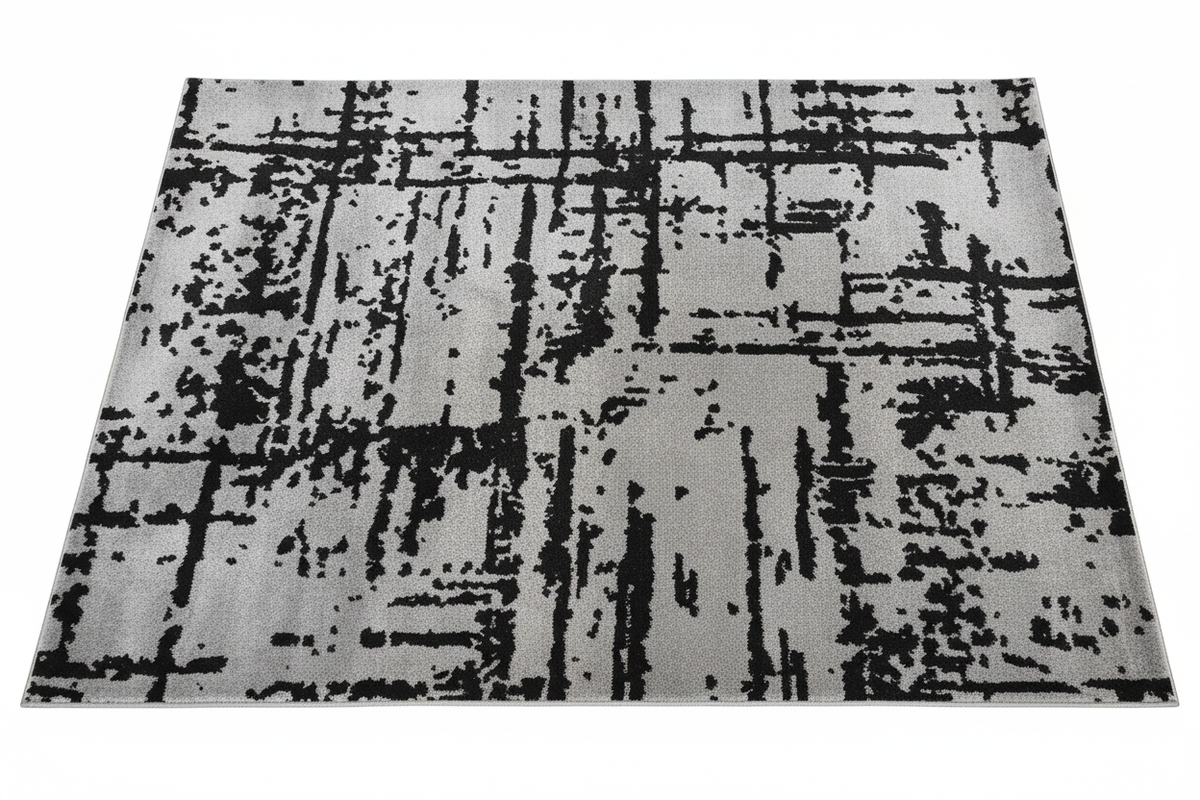 Alfombra abstracta gris negro fondo blanco producto limpio