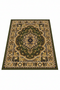 Alfombra persa verde dorado fondo blanco