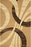 Alfombra abstracta beige y café sobre fondo blanco limpio