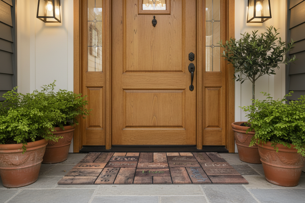Limpiapies Entrada Diseño Madera - Love Home Family