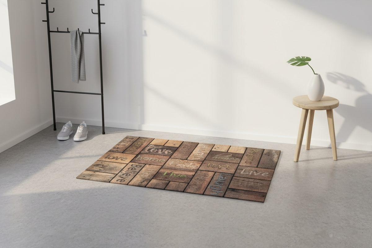 Limpiapies Entrada Diseño Madera - Love Home Family