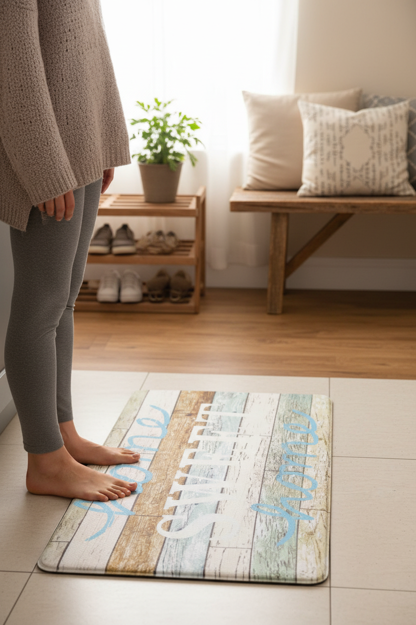 PISO Antifatiga “Home Sweet Home” – Diseño Rústico Memory Foam
